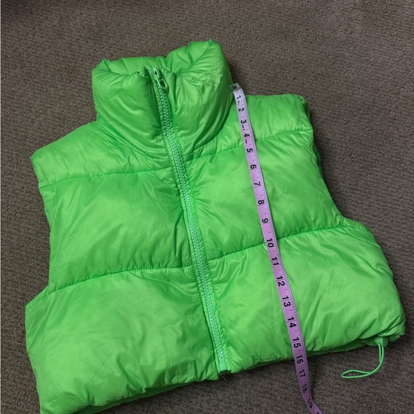 Zara Bright Green Women's Puffer Vest - Picture 5 of 5